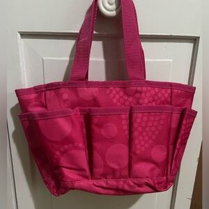 Thirty One Mini Organizer Hot Pink Circles
